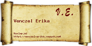 Venczel Erika névjegykártya